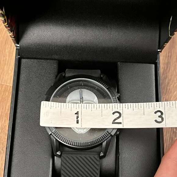 NEW Ed Hardy Silver Black 3D Skull Mens Watch
